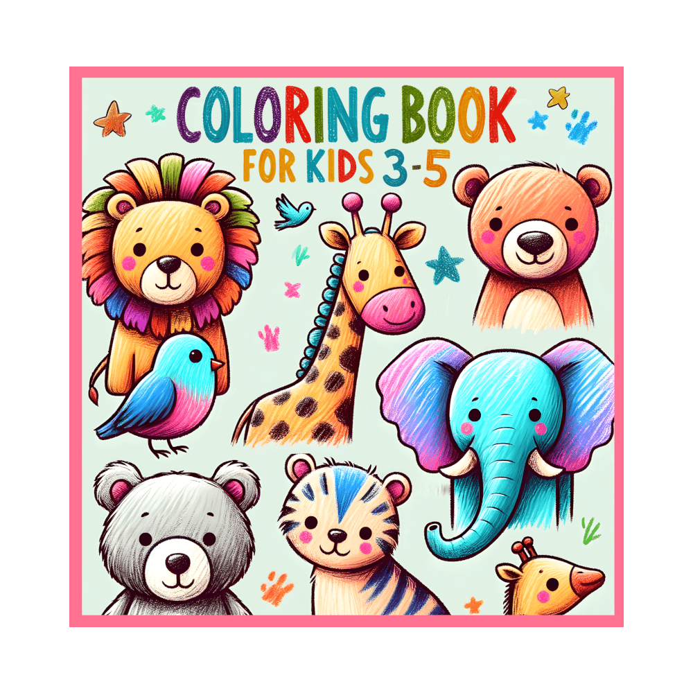 Cheerful Animals Coloring Book for Kids 3-5