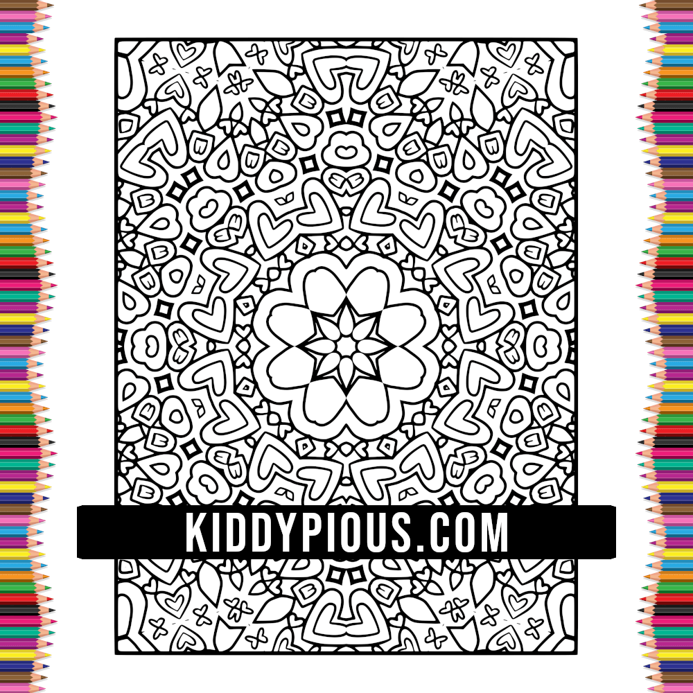 Coloriage Valentine Motifs Adults