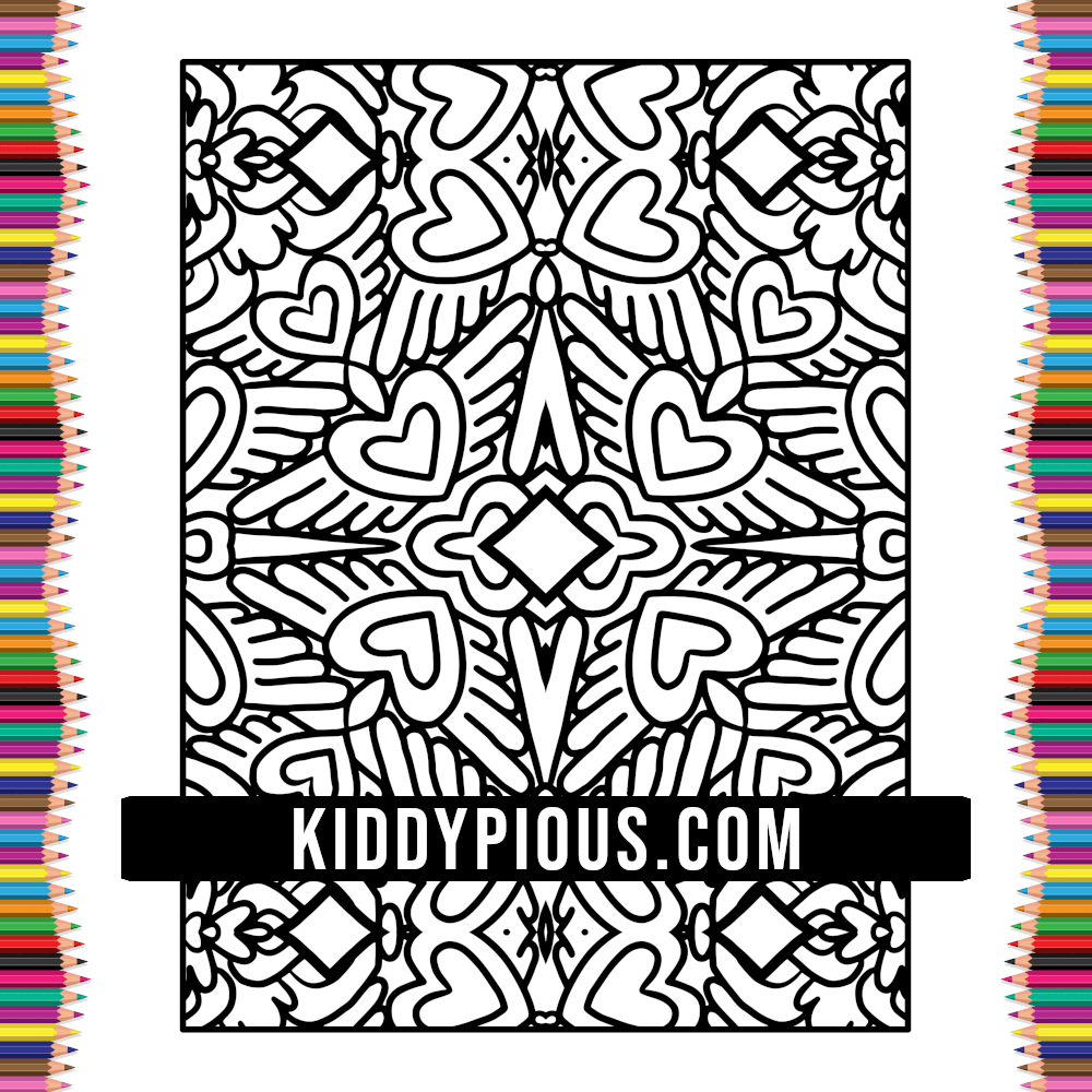 Coloriage Valentine Motifs Adults