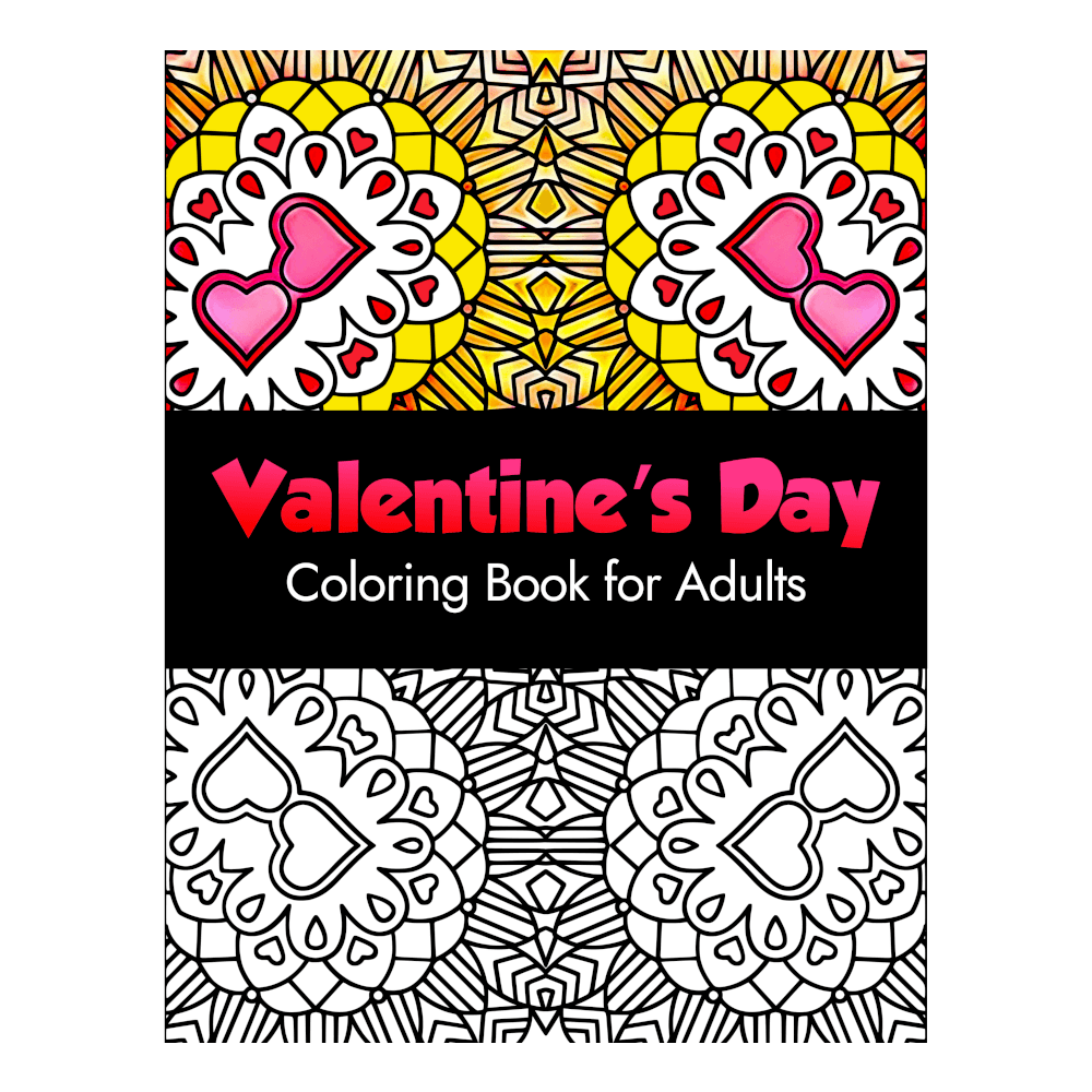 Geometric Patterns Coloring Book For Adult Valentine's Day