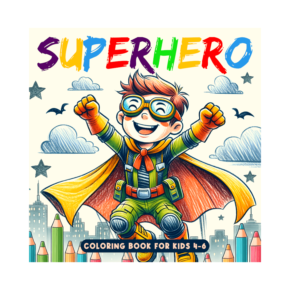 Superhero Coloring Book for Kids Ages 4-6