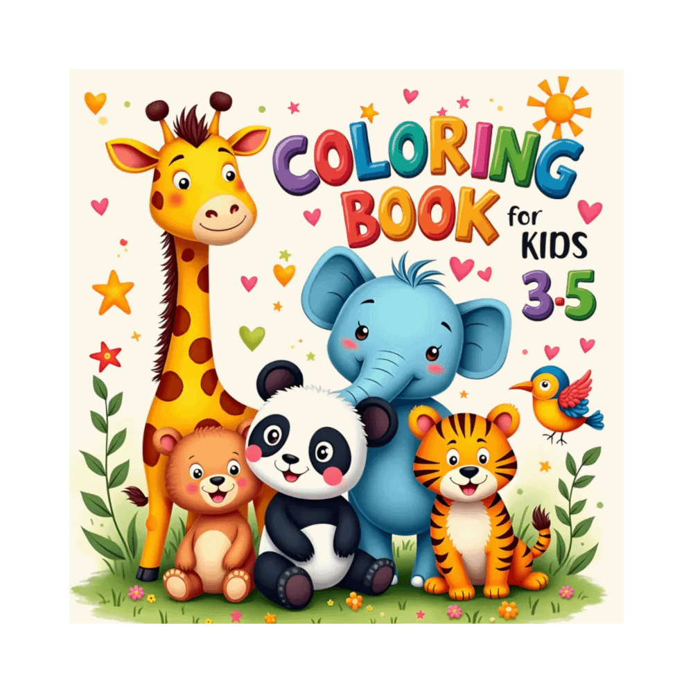Happy Animals Coloring Book for Kids 3-5