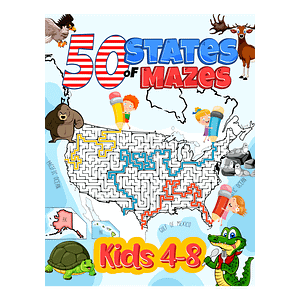 50 States of Mazes for Kids 4-8