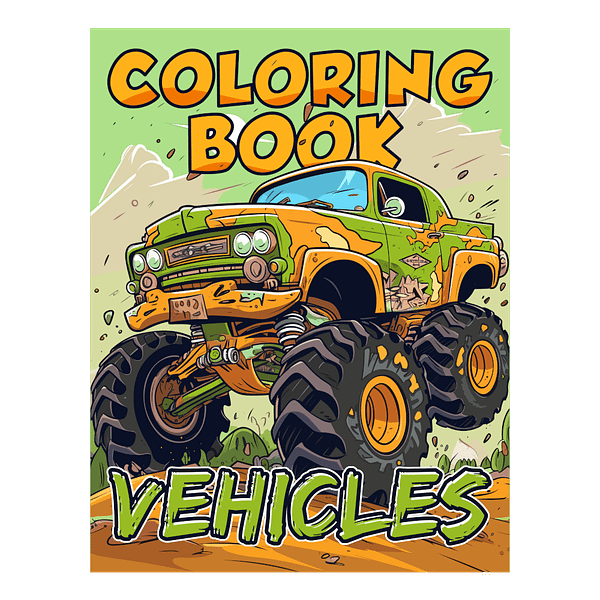 50 Vehicles Coloring Book for Kids 8-10 & 10-12