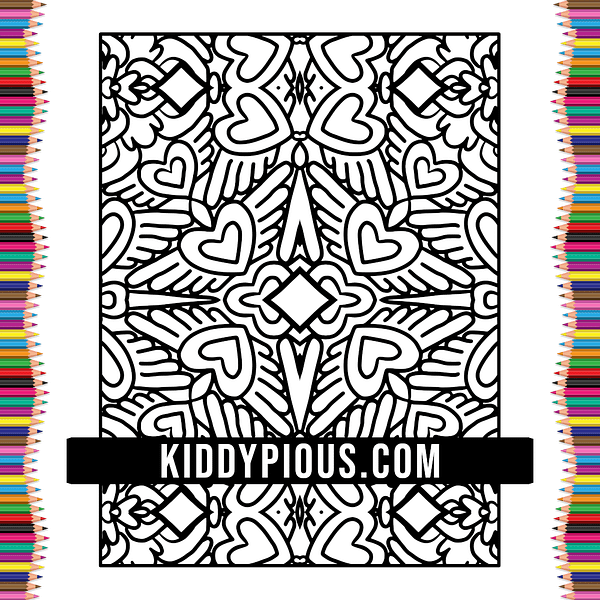 Coloriage Valentine Motifs Adults